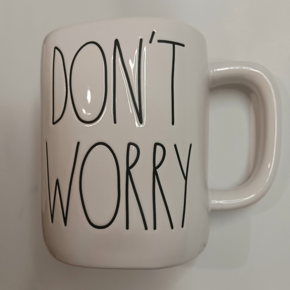 Rae Dunn Double-Sided Mug.  "Don't Worry Be Hoppy" - Picture 1 of 4